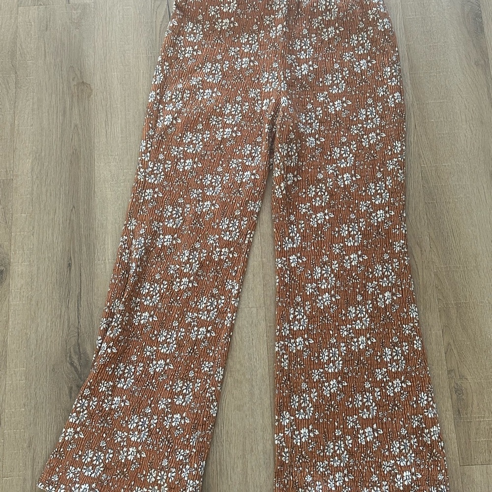 CIDER Floral Brown Pants